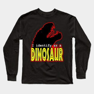 Identify As A Dinosaur Funny Tyrannosaurus Paleontology Sauropod Long Sleeve T-Shirt